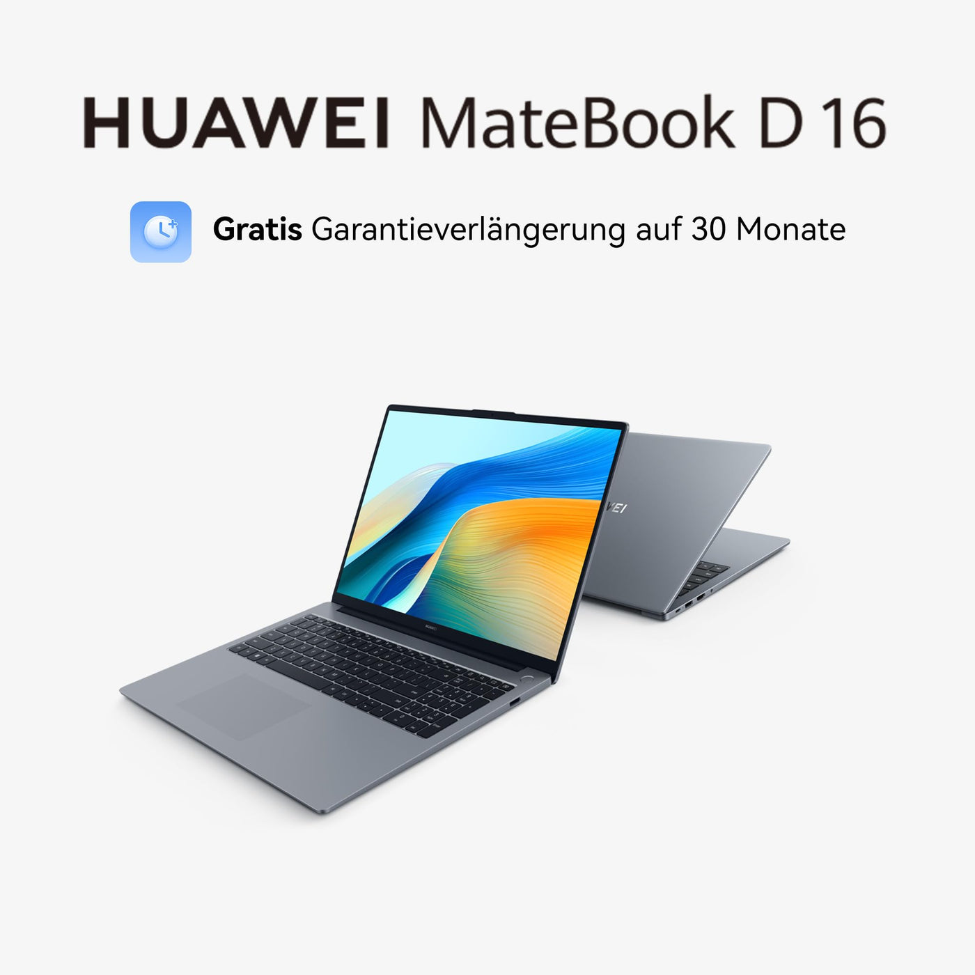 HUAWEI MateBook D 16 2024, 13th Gen Intel Core i5-13420H, 16GB RAM,1T SSD, 16 Zoll FullView Display, 1,72 kg leichten Gehäuse, Windows 11 Home, Space Gray