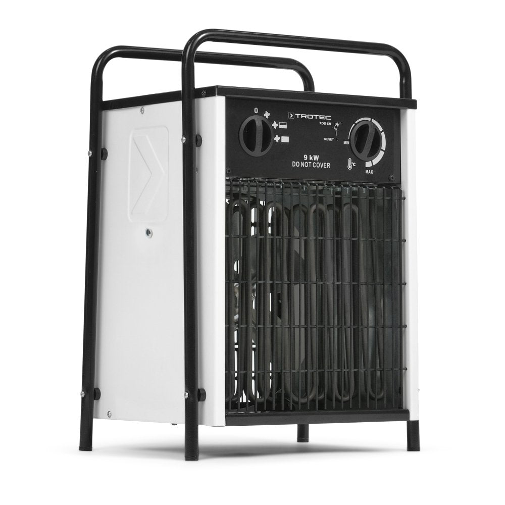 TROTEC Elektro Heizlüfter TDS 50 – Heizleistung 4,5 kW / 9 kW – Bauheizer Luftmenge 708 m³/h – Heizgebläse