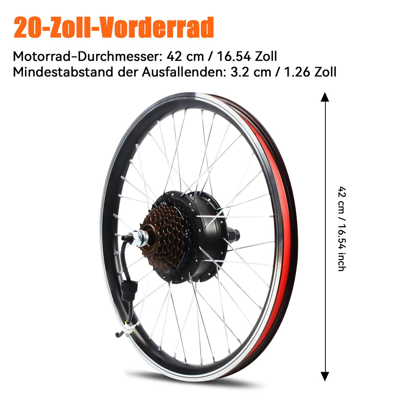 jiumxliu 20 Zoll 36V Ebike Umbausatz 250W Elektrofahrrad Umbausatz Heckmotor Elektrofahrrad Conversion Kit 30km/h, 5-Stufen PAS, Tempomat, LCD-Display, Controller-Paket, für Scheiben-/V-Bremse