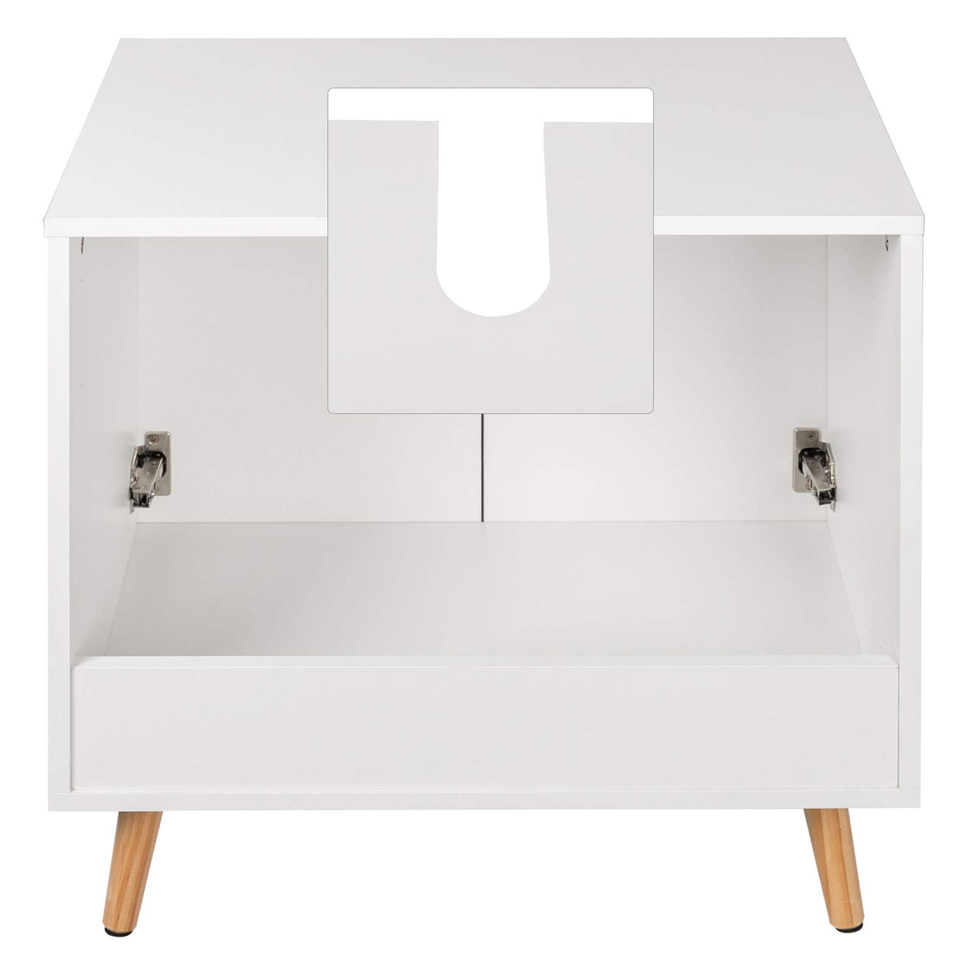 EUGAD Waschbeckenunterschrank Unterschrank Badezimmerschrank Waschtisch Badschrank Beistellschrank mit 2 Türe 60 x 40 x 60,5 cm Weiß