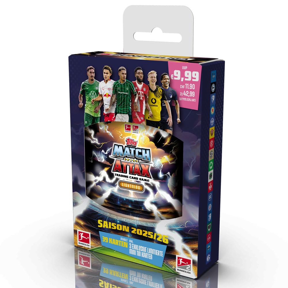 Bundle mit Topps Match Attax Bundesliga 2025/26 - Alle 3 verschiedenen Mini Tin Boxen + Exklusive Collect-it Hüllen