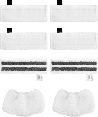 SOSALUK 8er Set für Kärcher Dampfreiniger Zubehör Ersatztücher für Kärcher SC1 SC2 SC3 SC4 SC5 SI4-6 Bodentücher + 2 Mikrofaser-Überzüge - kompatibel mit Kärcher Dampfreiniger Easy Fix