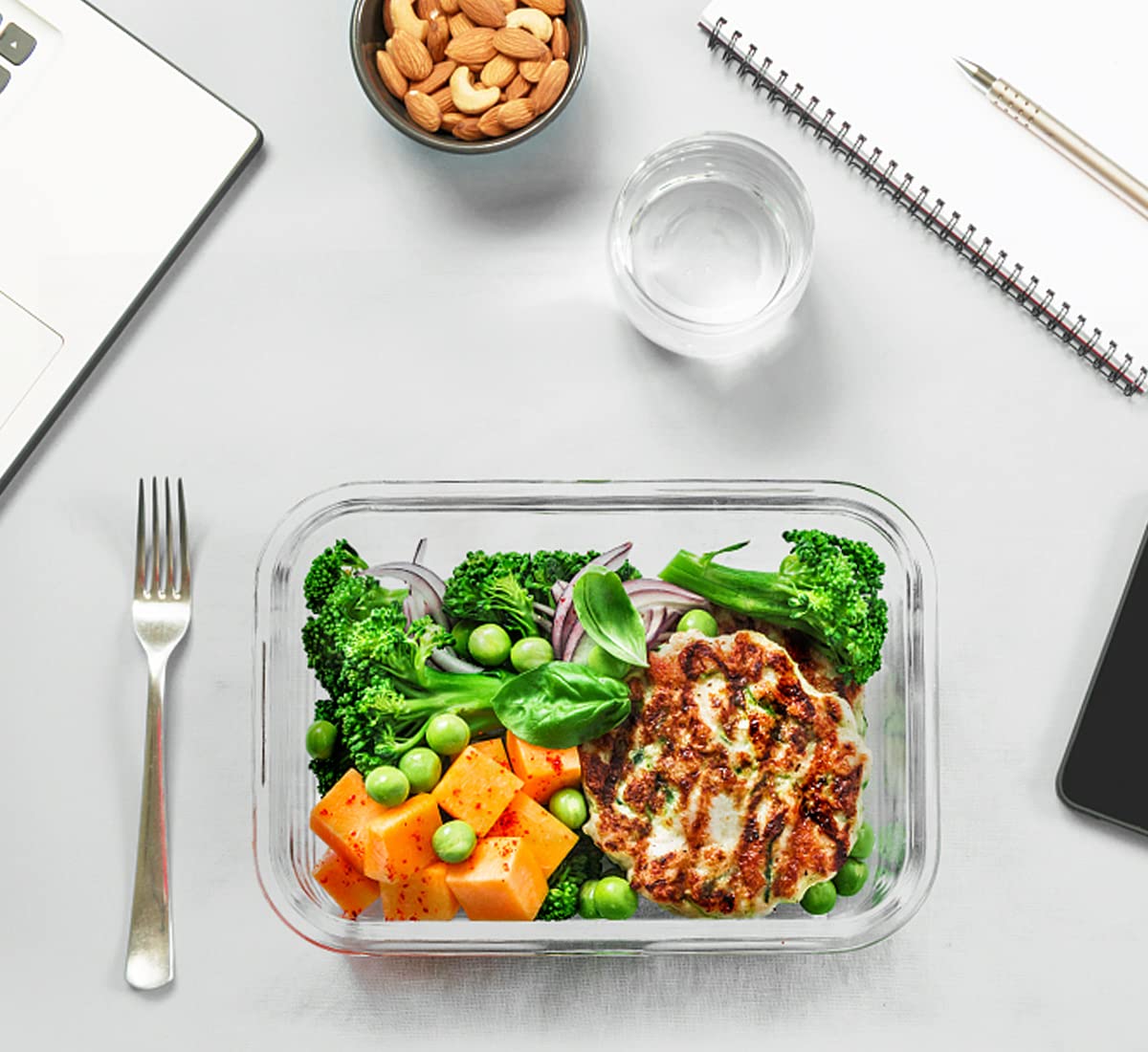 MCIRCO Glas-Frischhaltedosen 30 Stück [15 Behälter + 15 Deckel] - Glasbehälter - Transparente Deckel - BPA frei - für Home Küche oder Restaurant