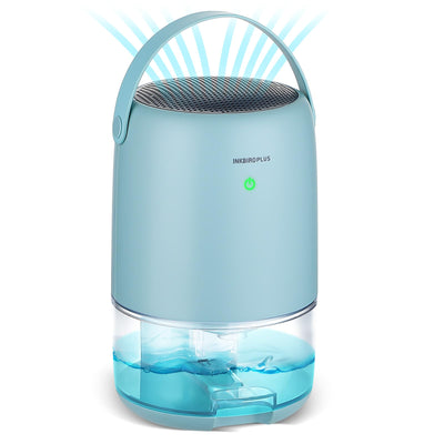 Inkbird Luftentfeuchter, 1100ml Luftentfeuchter Elektrisch, Extrem Leise, 7 Farbige LED Leuchten, Ausschaltschutz, Tragbarer Luftentfeuchter Kleiner für Badezimmer, Schlafzimmer, Keller, Zuhause