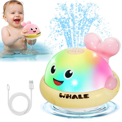 Badewannenspielzeug, Leuchtender spritzender Wal-Spielzeug, Badespielzeuge, ab 1 Jahr, Kleinkindspielzeug, Wasserspielzeug Baby