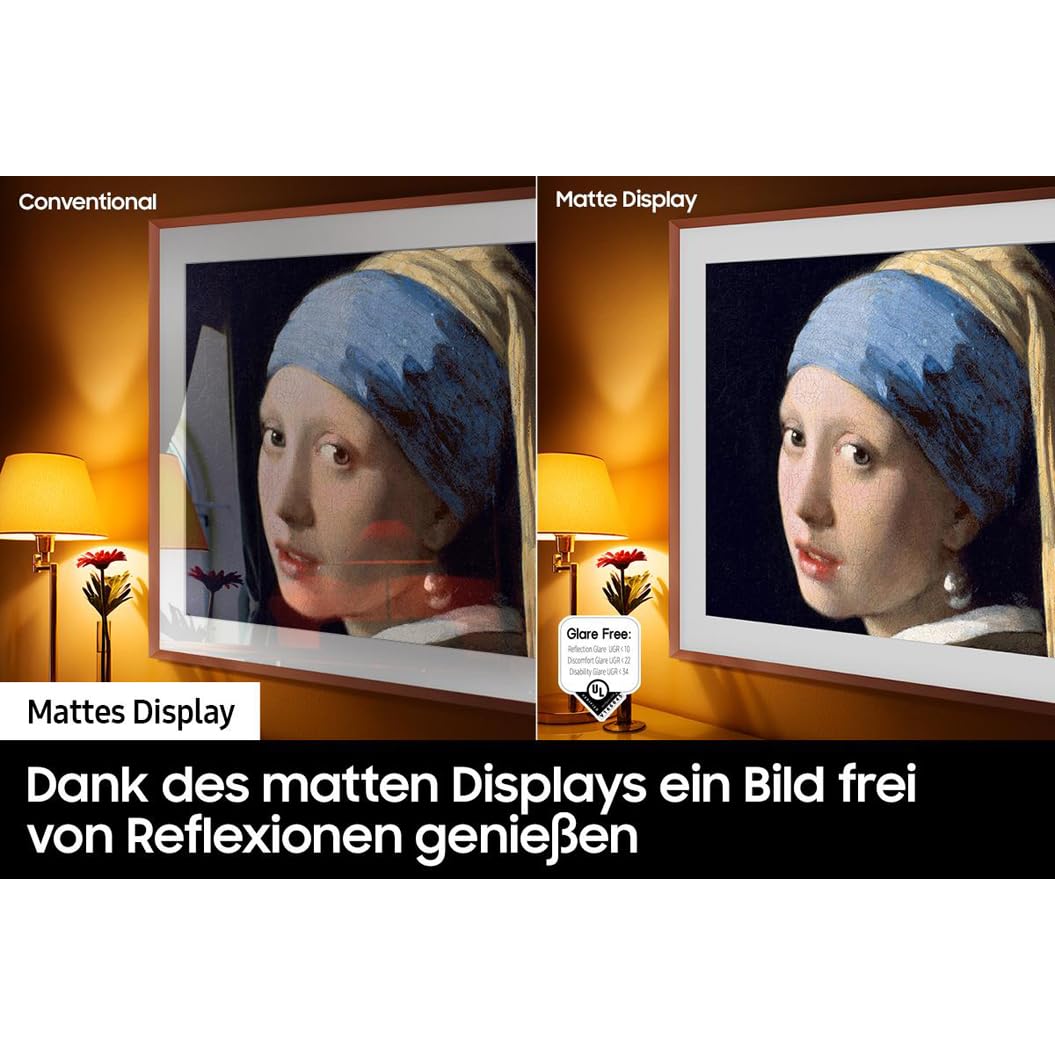 Samsung QLED 4K The Frame 55 Zoll Fernseher (GQ55LS03BGUXZG, Deutsches Modell), mattes Display, austauschbare Rahmen, Art Mode, Smart TV [2023]