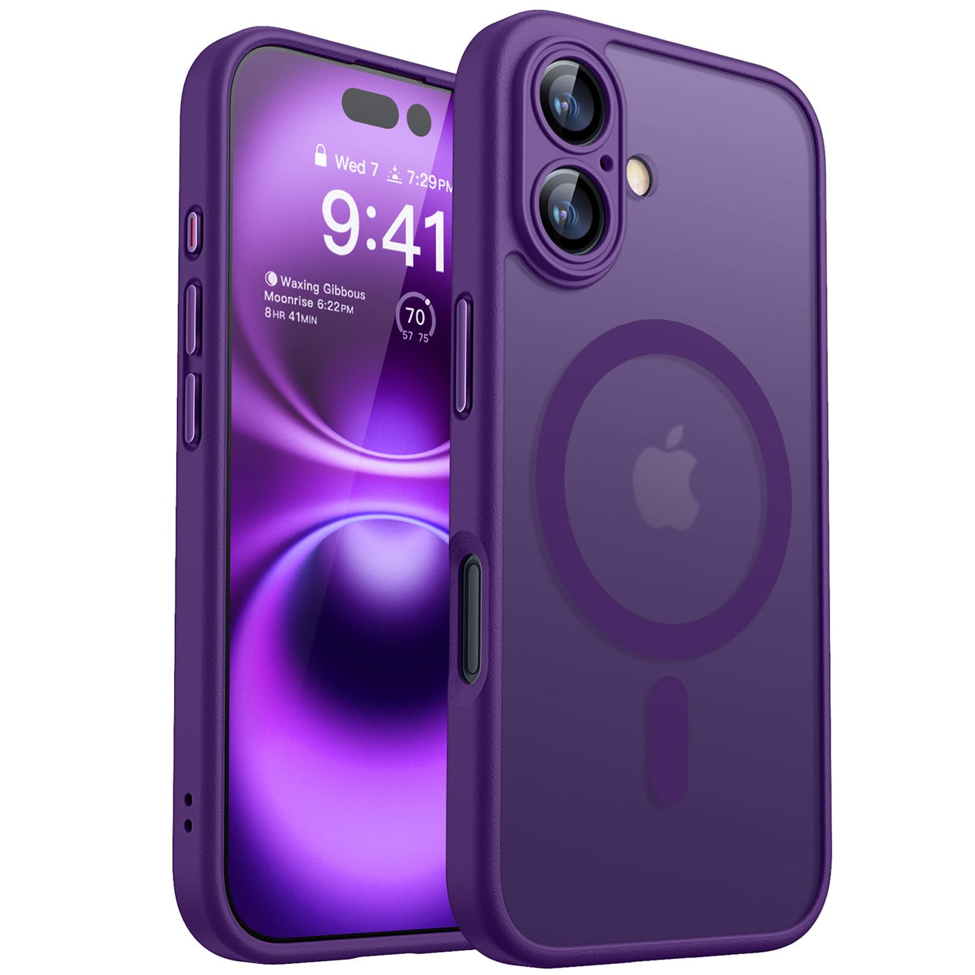 CANSHN für iPhone 16 Plus Hülle mit Kameraschutz für Magsafe (TOP Militärschutz & Magnetkraft) Extrem Haltbarkeit Hülle iPhone 16 Plus Case Stoßfest, Dunkelviolett