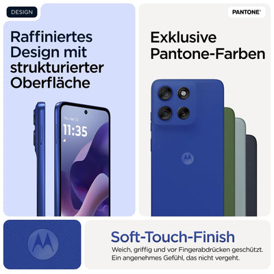 Motorola Moto g56 5G Smartphone (Robustes 6,72“-FHD+-Display Dank Gorilla Glass 7i, 50-MP-Kamera mit Moto-AI, 8/256 GB, 5100 mAh, extrem temperaturbeständig) Pantone Black Oyster, inkl. Schutzcover