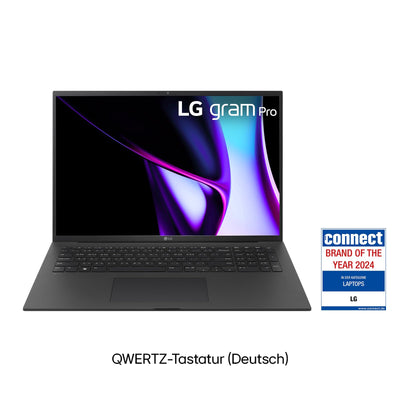 LG gram Pro 17 Zoll Notebook - 1299g Intel Core Ultra7 Laptop (16GB RAM, 1TB Dual SSD, 23,5h Akkulaufzeit, IPS Panel Anti-Glare Display, Win 11 Home, 2024) - Schwarz