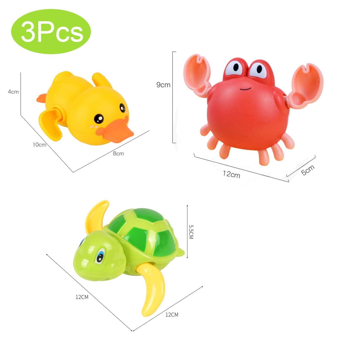 3 Stück Baby Badespielzeug,Baby Bad Spielzeug Schildkröte,Kunststoff Badewanne Spielzeug,Badewanne Pool Spielzeug Uhrwerk Schildkröte,Schwimmbad Spielzeug Für Kleinkinder Jungen Mädchen