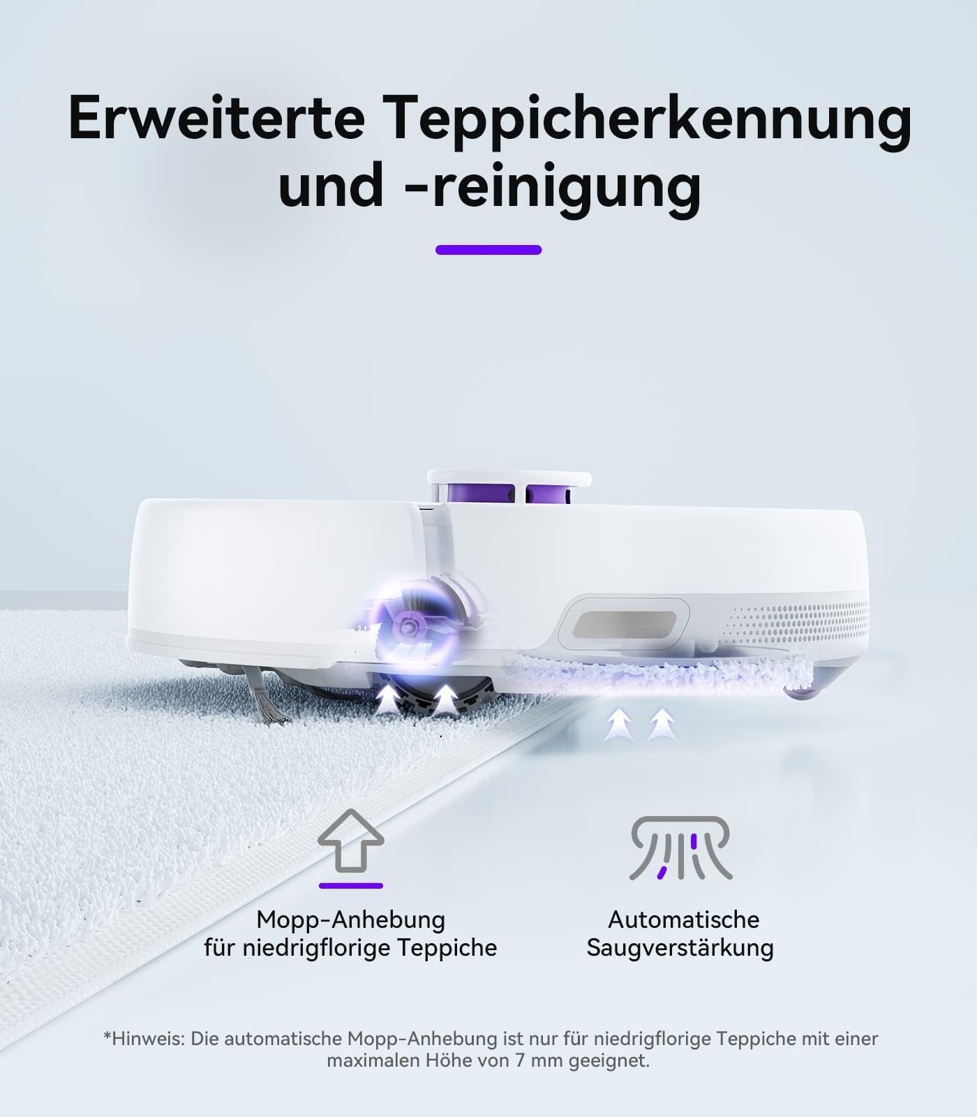 NARWAL Freo Saugroboter mit Wischfunktion und automatischer Dockingstation (Freo-Modus und DirtSense-Schmutzerkennung, rotierende Mopps, Smart-Swing Randreinigung, Heißlufttrocknung)