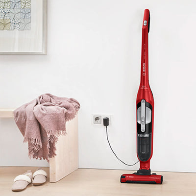 BOSCH BBH3ZOO28 Flexxo Zoo'o 2in1 Akku- und Multifunktions-Besensauger - 2 Geschwindigkeiten - 28 V - 55 Min. Laufzeit - Rot