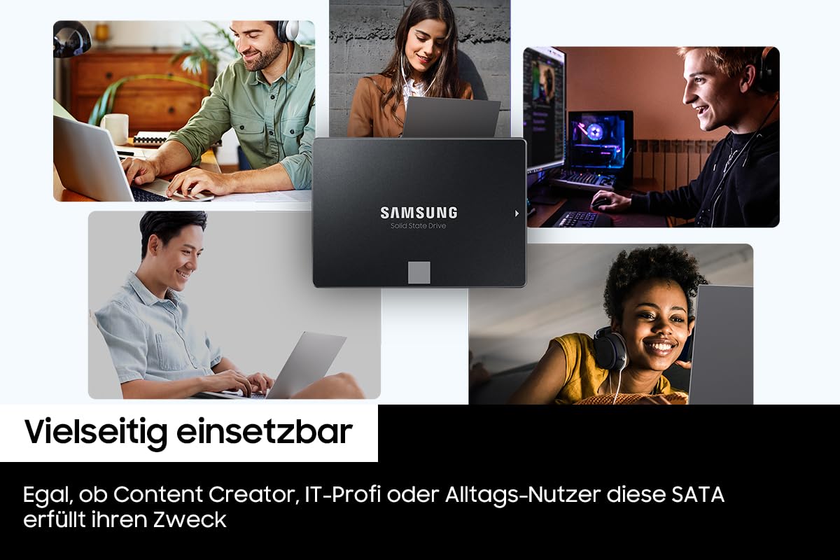 Samsung 870 EVO SATA III 2,5 Zoll SSD, 1 TB, 560 MB/s Lesen, 530 MB/s Schreiben, Interne SSD, Festplatte für schnelle Datenübertragung, MZ-77E1T0B/EU
