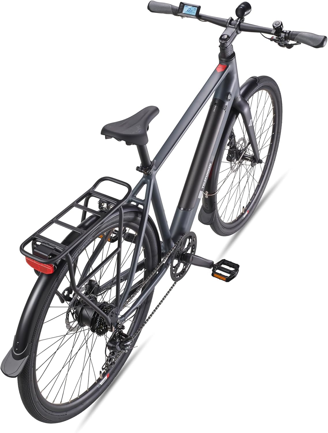 TELEFUNKEN E-Bike 28 Zoll Fahrrad für Damen & Herren | Pedelec Urban Citybike 7-Gang Kettenschaltung | Hydr. Scheibenbremsen | inkl. Panzerschloss | Elektrofahrrad 250 W Heckmotor | 417 Wh Li-Ion-Akku