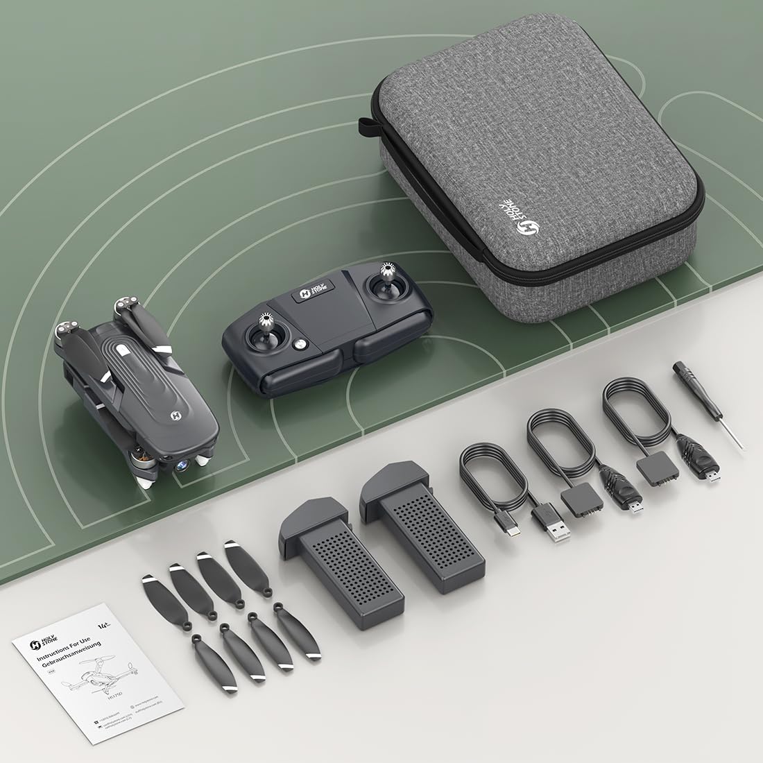 Holy Stone HS175D Faltbar GPS Drohne mit 4K Kamera für Erwachsene, RC Quadrocopter mit 46 Min. Lange Flugzeit, Follow-Me, Bürstenlos Motor,Tap-Fly,Point of Interest Höhenhaltung Drohnen für Anfänger