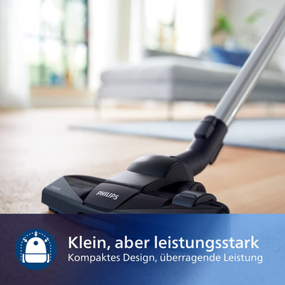 Philips Domestic Appliances FC9332/09 beutelloser Staubsauger PowerPro Compact (900 W, 1,5 L Staubvolumen, integrierte Bürste) weiß