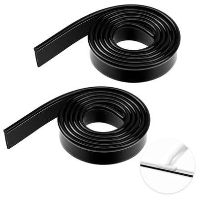 2 Stück Fensterabzieher Gummilippe 105cm Schwarz Ersatz Fensterwischer Lippe Weich Silikon Ersatzgummi für Duschabzieher Fenster Glasflächen