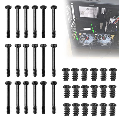 PERFETSELL 80 Stück PC Gehäuse Schrauben Kohlenstoffstahl PC Lüfter Schrauben Gehäuse Computer Ventilatorschrauben PC Fan screws Heizkörperschrauben für PC-Gehäuse, Lüfter