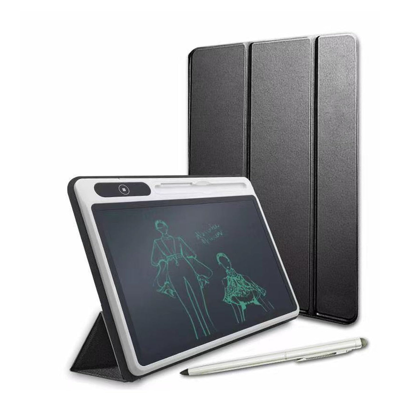 LCD Schreibtablett, Löschbares Zeichnungs Doodle Board mit Smart Lock Screen Funktion, One Touch Seitenlöschung, Tragbares Doodle Board für Lernen und Bildung (Black)