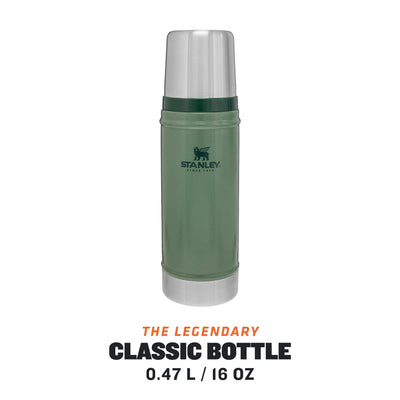 Stanley Classic Legendary Thermosflasche 473 ml - Thermos Hält 15 Stunden Heiß oder Kalt - Edelstahl Thermoskanne - BPA-Frei - Spülmaschinenfest - Hammertone Green