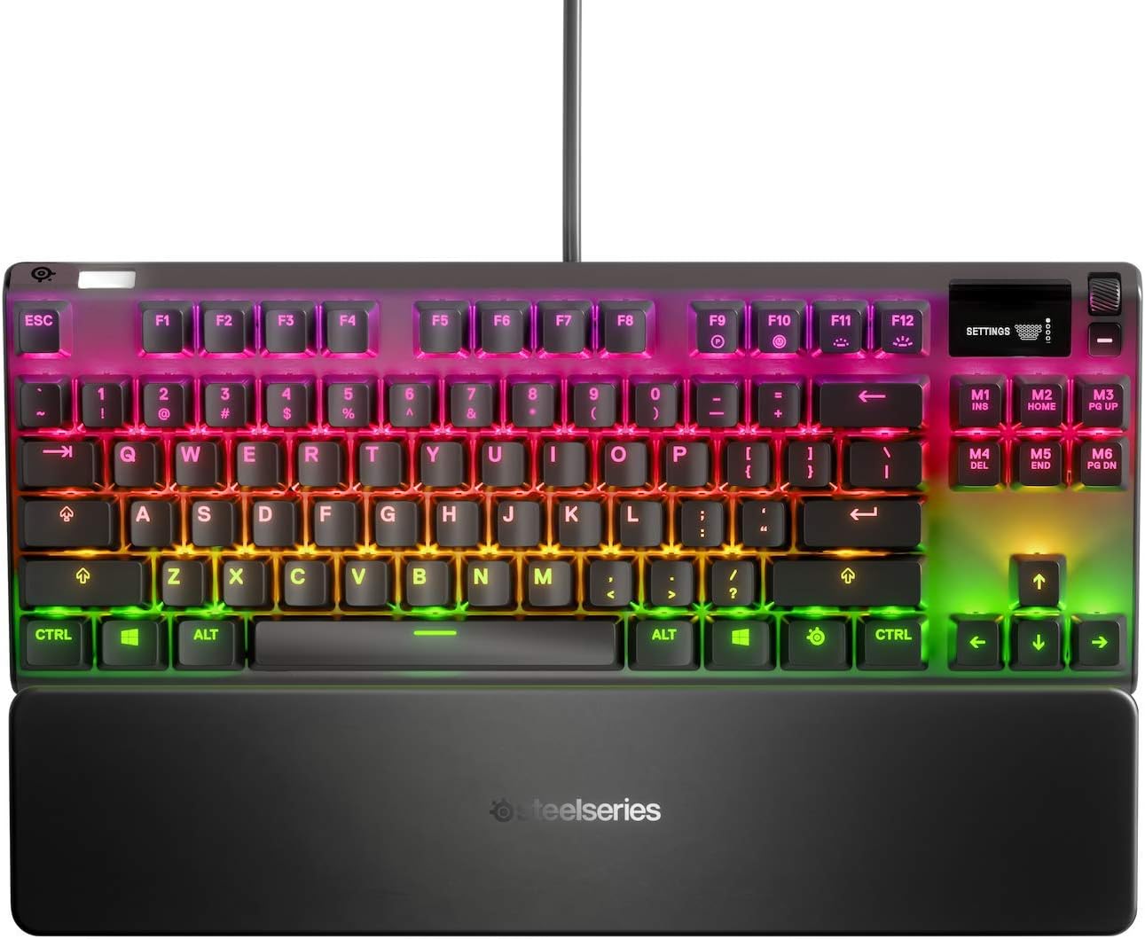 SteelSeries Apex 7 TKL - Mechanische Gaming-Tastatur – Kompakt (TKL) – OLED Smart Display – Rot Schalter – Deutsches (QWERTZ) Layout - Kompakt (TKL)