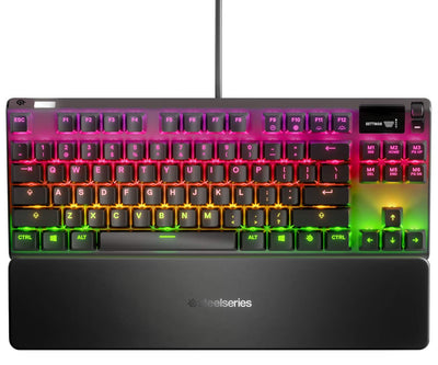 SteelSeries Apex 7 TKL - Mechanische Gaming-Tastatur – Kompakt (TKL) – OLED Smart Display – Rot Schalter – Deutsches (QWERTZ) Layout - Kompakt (TKL)
