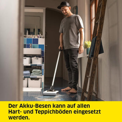 Kärcher Akku-Besen KB 5, elektrischer Besen für die schnelle Bodenreinigung, Lithium-Ionen-Akku, Akkulaufzeit: bis zu 30 min, Schmutzbehälter: 370 ml, flexibles Doppelgelenk, intuitive Bedienung