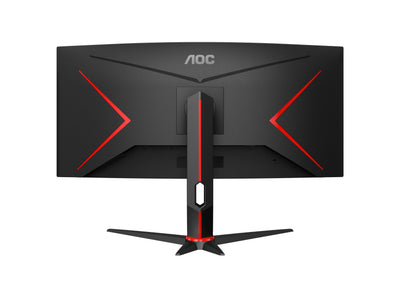 AOC Gaming CU34G2XPD – 34-Zoll-WQHD-Curved-Monitor, 180 Hz, schnelle VA, 1 ms GTG, FreeSync Premium, HDR400, höhenverstellbarer Standfuß (3440 x 1440, HDMI, DisplayPort, USB-Hub)