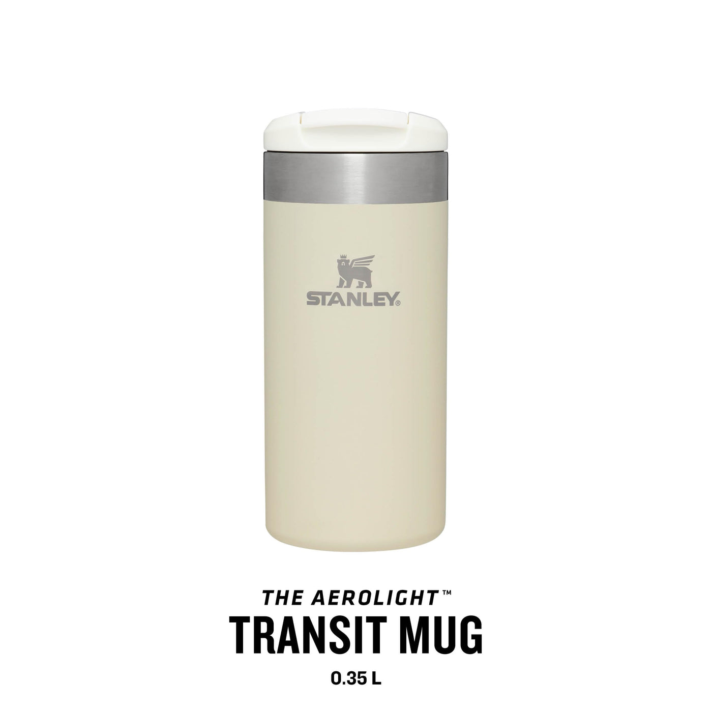 Stanley Aerolight Transit Thermobecher 0.35L - Hält 4 Stunden Heiß - Spülmaschinenfest - Kaffeebecher To Go Auslaufsicher - Kompatibel mit gängigen PKW-Getränkehalterungen - Thermosflasche - Cream