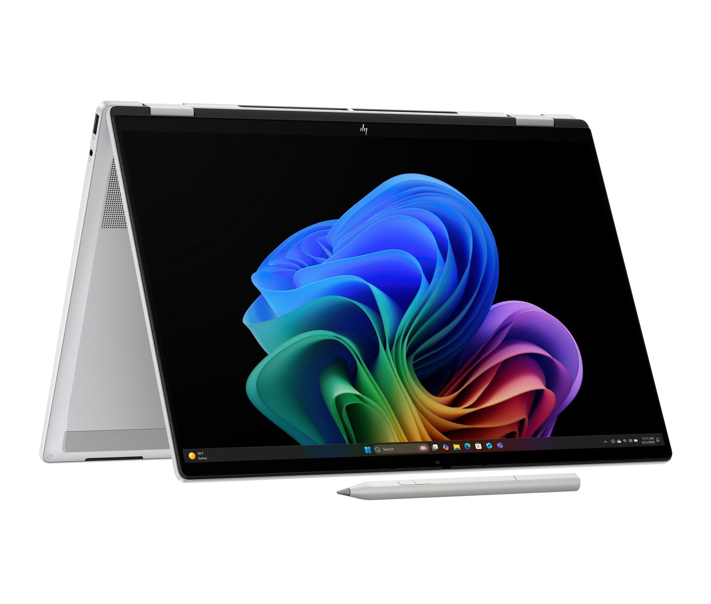 HP OmniBook X Flip, Copilot+ PC, 16" OLED Touch, Intel Core Ultra 7 258V (47 NPU Tops), 32 GB RAM, 1 TB PCIe Gen4 SSD, Intel Arc 140 GPU, Windows 11, KI-gestützt, Convertible Laptop, QWERTZ, Silber