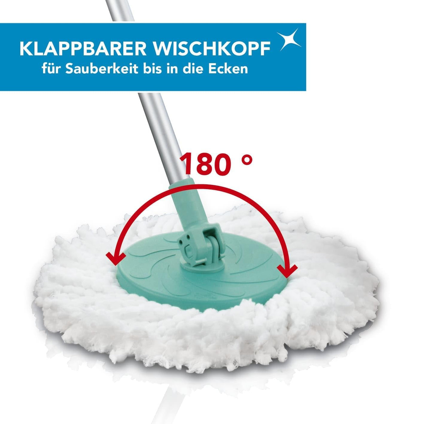 CLEANmaxx Power-Wischmopp mit Zwei-Kammer-Filtersystem | Designed in Deutschland - Schmutzwasser wird gefiltert, leichtes Auswringen für streifenfreie Sauberkeit | Ideal für Laminat, Parkett & Fliesen