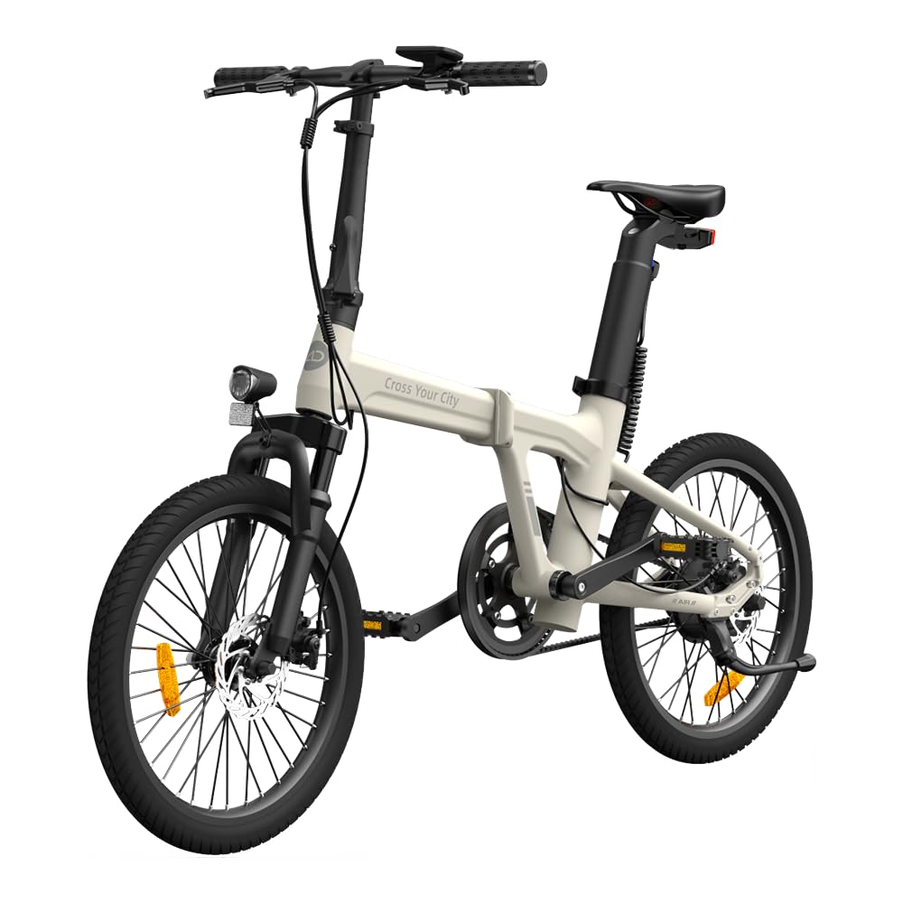 Air 20S ebike ultraleichtes Aluminiumgehäuse, Riemenantrieb, ADO Smart APP,DREI Geschwindigkeitsmodi Machen das Pendeln in der Stadt komfortabler und bequemer(Stoßdämpfende Version)-weiss