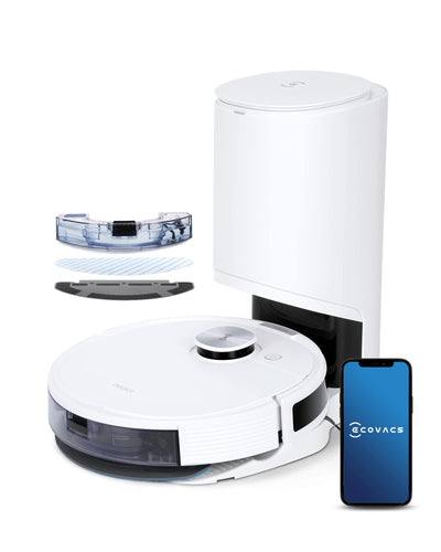 ECOVACS DEEBOT N10 PLUS Staubsaugerroboter mit Wischmopp 4300Pa, Auto-Absaugstation, bis zu 300 min/400 m², TrueMapping 2.0 dToF Laser Navigation, Teppich-Erkennung, individuelle Reinigung nach Zonen
