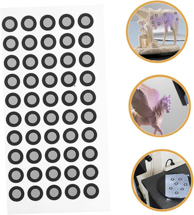 UKCOCO 15 Blätter Reflektierende Folie Für Den Scanner Logo-Aufkleber Referenzpunkte Zum Scannen Reflektierende Filmbezugspunkte Bezugsmarkierungspunkt Das Haustier Das Schild 3D