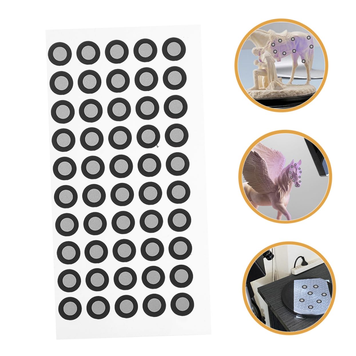 UKCOCO 15 Blätter Reflektierende Folie Für Den Scanner Logo-Aufkleber Referenzpunkte Zum Scannen Reflektierende Filmbezugspunkte Bezugsmarkierungspunkt Das Haustier Das Schild 3D