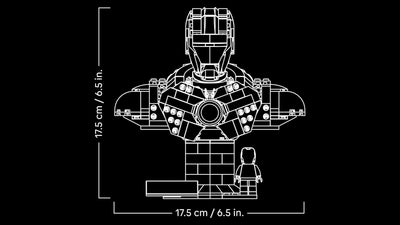 LEGO ǀ Marvel Iron Man MK4 Büste - Bauset für Erwachsene zum Ausstellen inkl. Tony Stark Minifigur, mit einziehbaren Kanonen und einem drehbaren Kopf - Sammlerstück & Geschenkidee für Fans - 76327