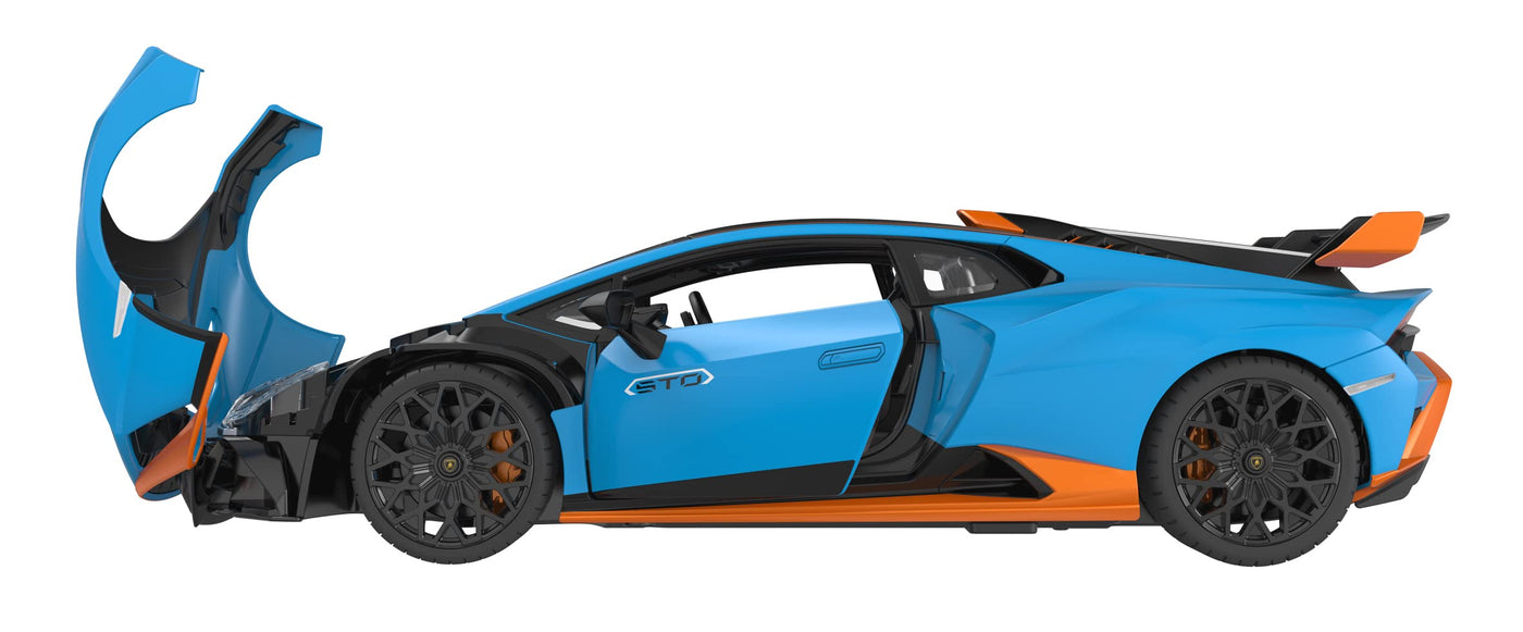 JAMARA Lamborghini Huracán STO 1:14 2,4GHz - offiziell lizenziert, ca 1 Std Fahrzeit, ca. 11 Km/h, perfekt nachgebildete Details, detaillierter Innenraum, LED Licht, 402100, Blau