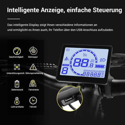 Eleglide T1 Step-Thru E-Bike, Elektrofahrrad 27.5'' Trekkingrad E-Cityrad mit 36V 13Ah Lithium-Akku bis zu 100KM Lange Range, 250W Motor, EU-konformes E Bike, LCD Display