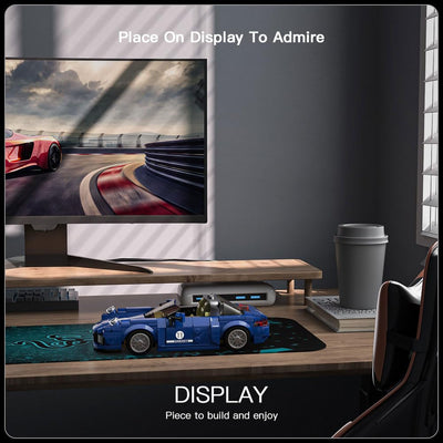 Mould King 27040 Technik Speed Champion Rennwagen Bausteine 911 Sportwagen Klemmbausteine mit Acryl-Vitrine Modellautos zum Sammeln (366 Teile)