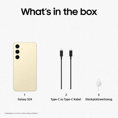Samsung Galaxy S24 AI Smartphone, Android-Handy ohne Vertrag, 8 GB RAM, 256 GB Speicher, 50-MP-Kamera, Lange Akkulaufzeit, Amber Yellow, 3 Jahre Herstellergarantie