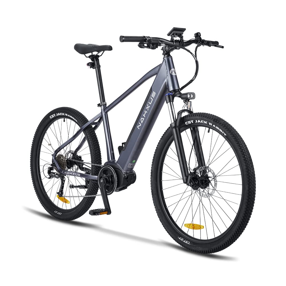nakxus 27M202 E-Bike Elektrofahrrad 27.5" E-Fahrrad Mittelmotor Max. Reichweite bis zu 150km, Geländegängiges Mountainbike mit Shimano 9 Gängen, City E-Bike Herren Damen