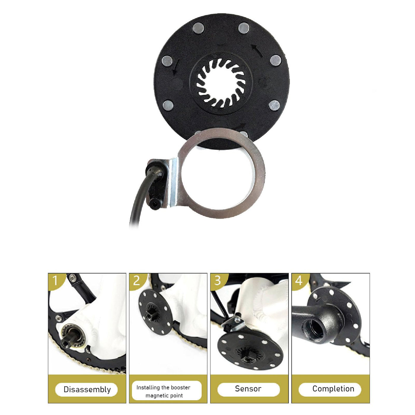 MechKit E-Bike Motor Controller Kit, 36V 48V 250W 350W 15A Motor Controller S100 Farb LCD Anzeigefeld Daumengas Power Assist Sensor und 2 in 1 Anschlusskabel für Elektrofahrrad Elektroroller