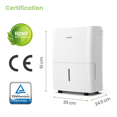 Comfee Luftentfeuchter, 20L/24h, Raumgröße ca.100m³(40m²), MDDF-20DEN7-WF, APP-fähig, White