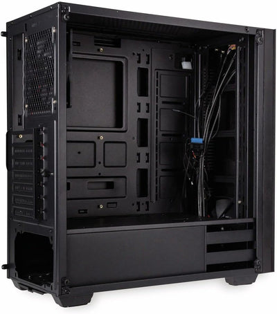 Kolink Stronghold Midi-Tower Mini-ITX bis E-ATX, PC Hülle mit Seitenfenster, Tempered Glass Computergehäuse, PC Case Computer Gehäuse mit lüfter, Schwarz
