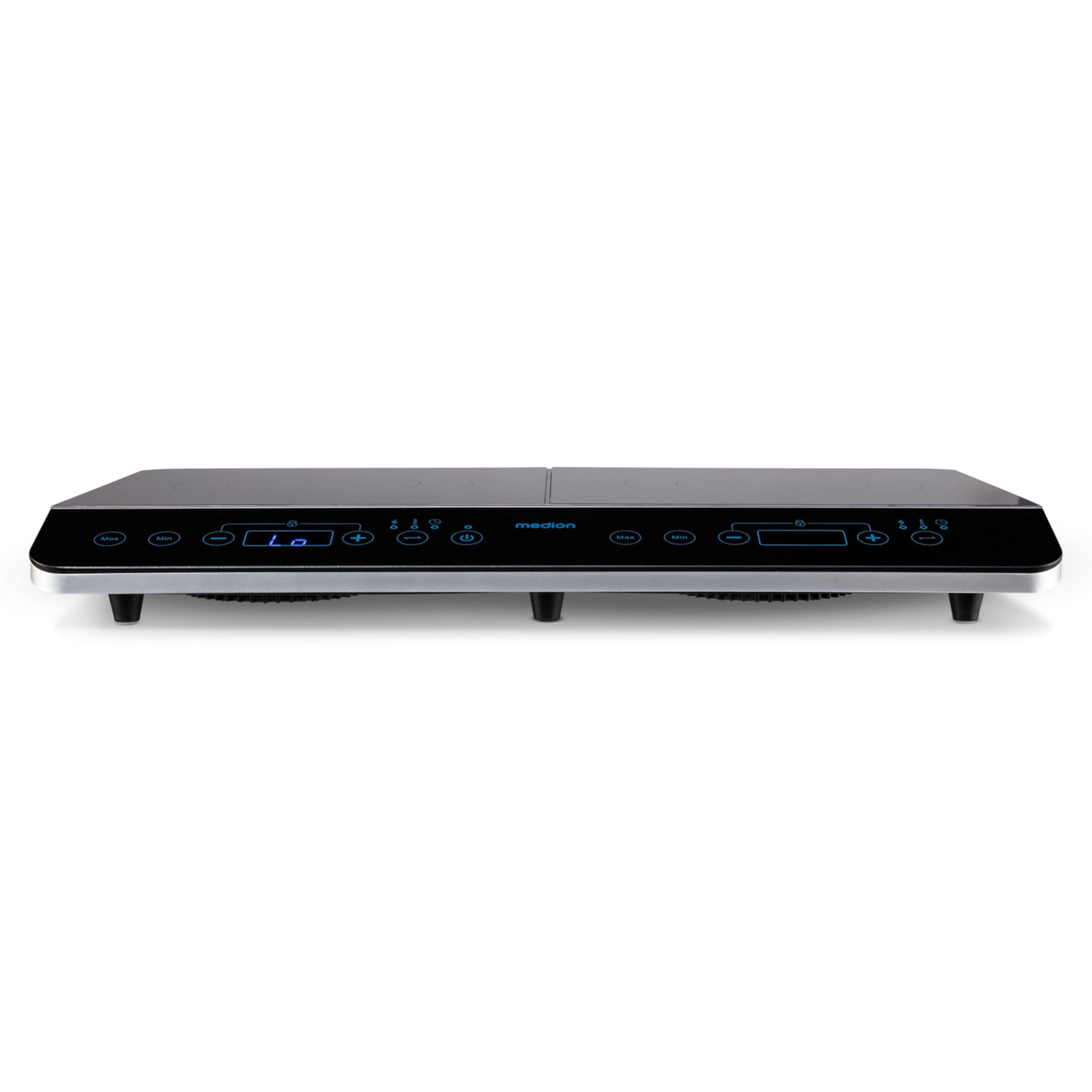 MEDION MD 15324 Doppel-Induktionskochplatte, 3500 Watt, Zwei Kochplatten, 10 Temperaturstufen, LED Display, schwarz