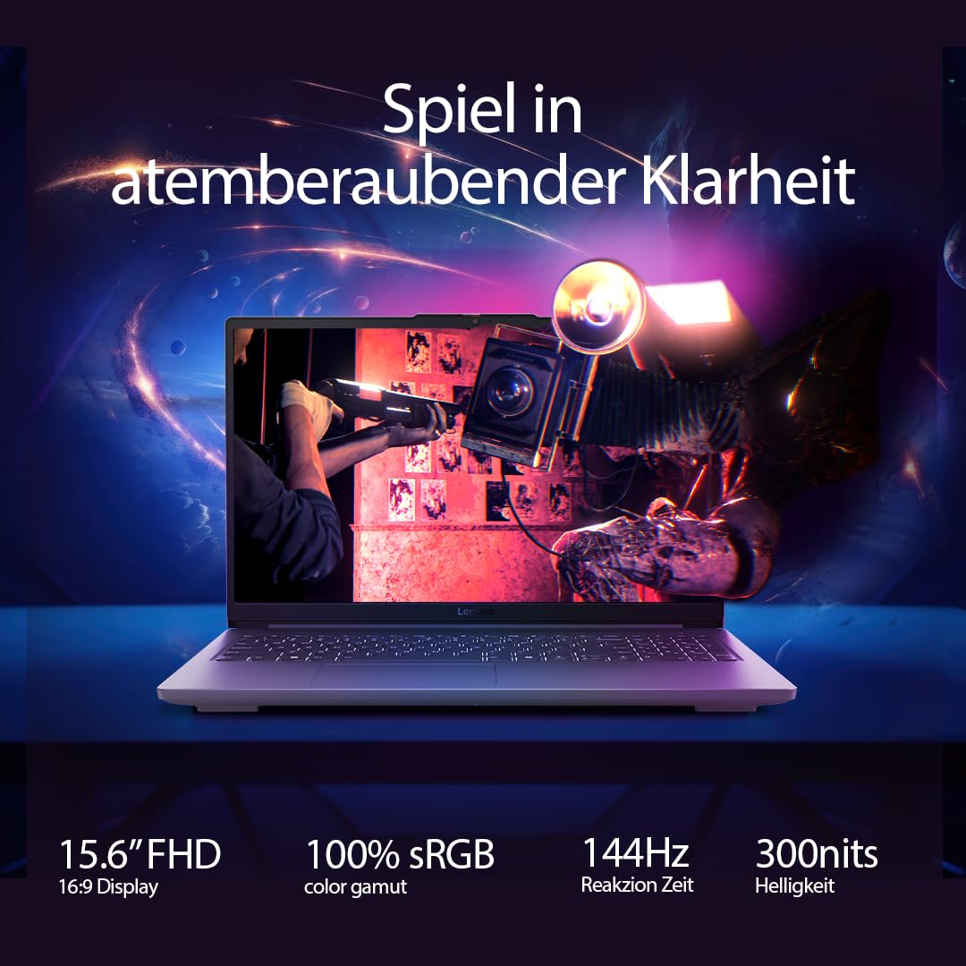 Lenovo LOQ Gaming Laptop | 15,6" Full HD 16:9 Display | 144Hz | Intel Core i5-12450HX | 16GB RAM | 512GB SSD | NVIDIA GeForce RTX2050 TGP 65W | G-Sync |QWERTZ | grau | AI Chip LA1