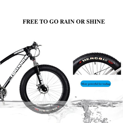 UJKDDDCC 20/24/26 x 4,0 Zoll Dicke Rad-Mountainbikes, Fat Tire Mountain Trail Bike für Erwachsene, 7/21/24/27/30-Gang-Fahrrad, Rahmen aus Kohlenstoffstahl, Doppelfederung und