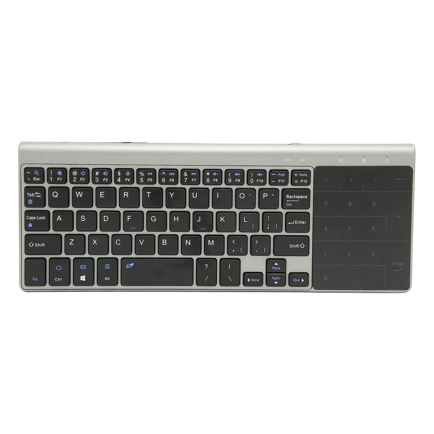 Annadue 2,4G Wireless Tastatur mit Touchpad Ziffernblock, Tragbare Ultrakompakte Vollständige QWERTY Tastatur und Touch Maus, mit USB Empfänger Fernbedienung für Notebook, Computer, TV