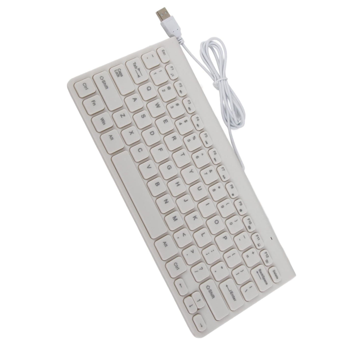 Annadue Kabelgebundenes Tastatur- und Mausset Tragbare Ultradünne USB-Plug-and-Play-Tastatur Optische Maus Mäuse-Kombination mit 1, Langlebigem Kabel für PC-Laptop (Weiss)