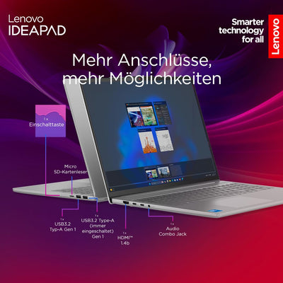 Lenovo IdeaPad Slim 5i Laptop | 14" OLED WUXGA Display | Intel Core i7-13620H | 16GB RAM | 512GB SSD | Intel UHD Grafik | Windows 11 Home | QWERTZ | Luna Grau | 3 Monate Premium Care